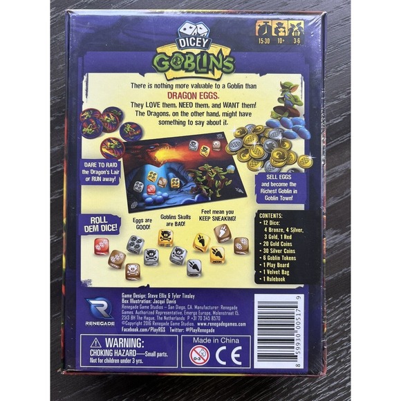 Dicey Goblins Board Game by Steve Ellis 2016 Renegade Games, New and Sealed - Picture 2 of 8